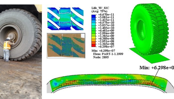 Computing tire simulation to determine rubber durability and fatigue life