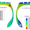 Best Question Answer | 56.8 C - Peak temperature | N = 3.8E7 cycles = 131E3 km Cycles to 1 mm Crack