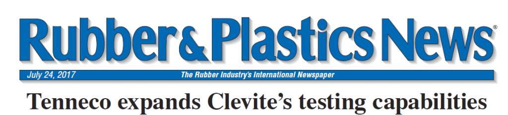 Rubber & Plastics News – Tenneco expands Clevite’s testing capabilities