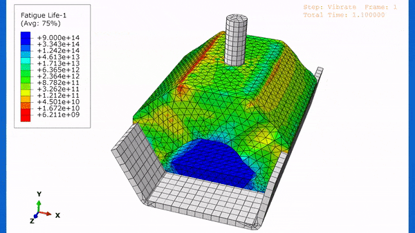 view lifetime throughout the FEA mesh, allowing them to modify design features or make material changes as needed to resolve short-lifetime areas.