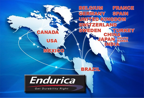 Endurica software solutions in use throughout the world to get durability right in rubber and elastomers