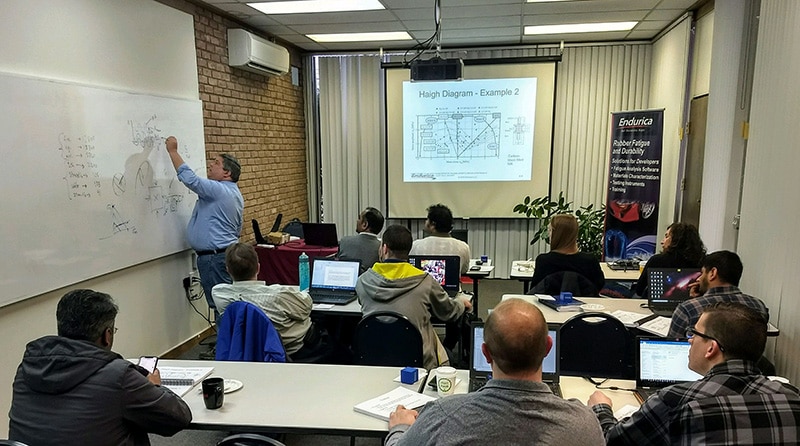 A LIVE Rubber Fatigue Analysis master workshop with Endurica Software.