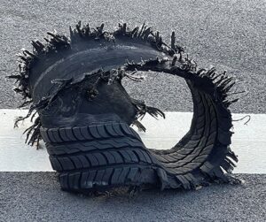 Blown out tire